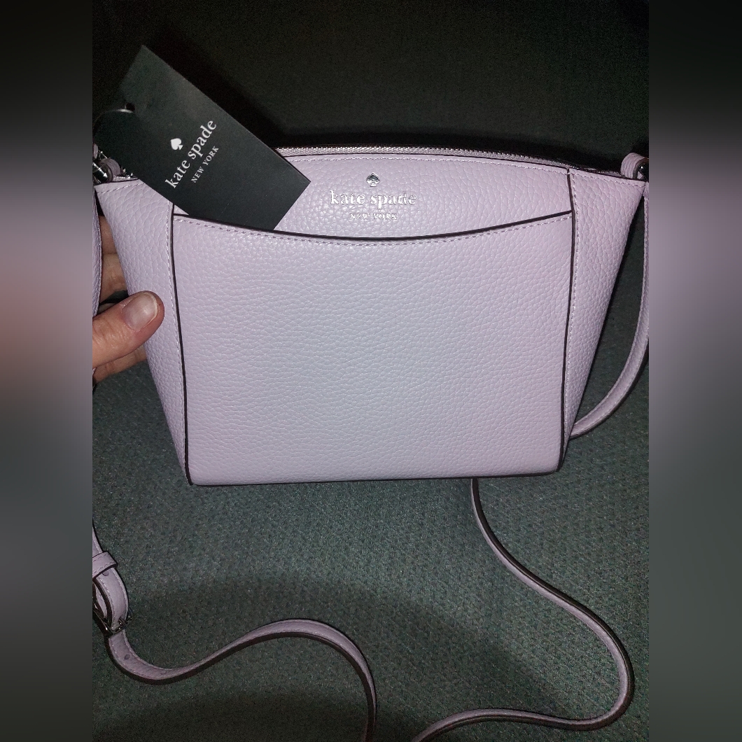 Kate Spade Nwt Monica Lilac Mist Pebbled Leather Crossbody